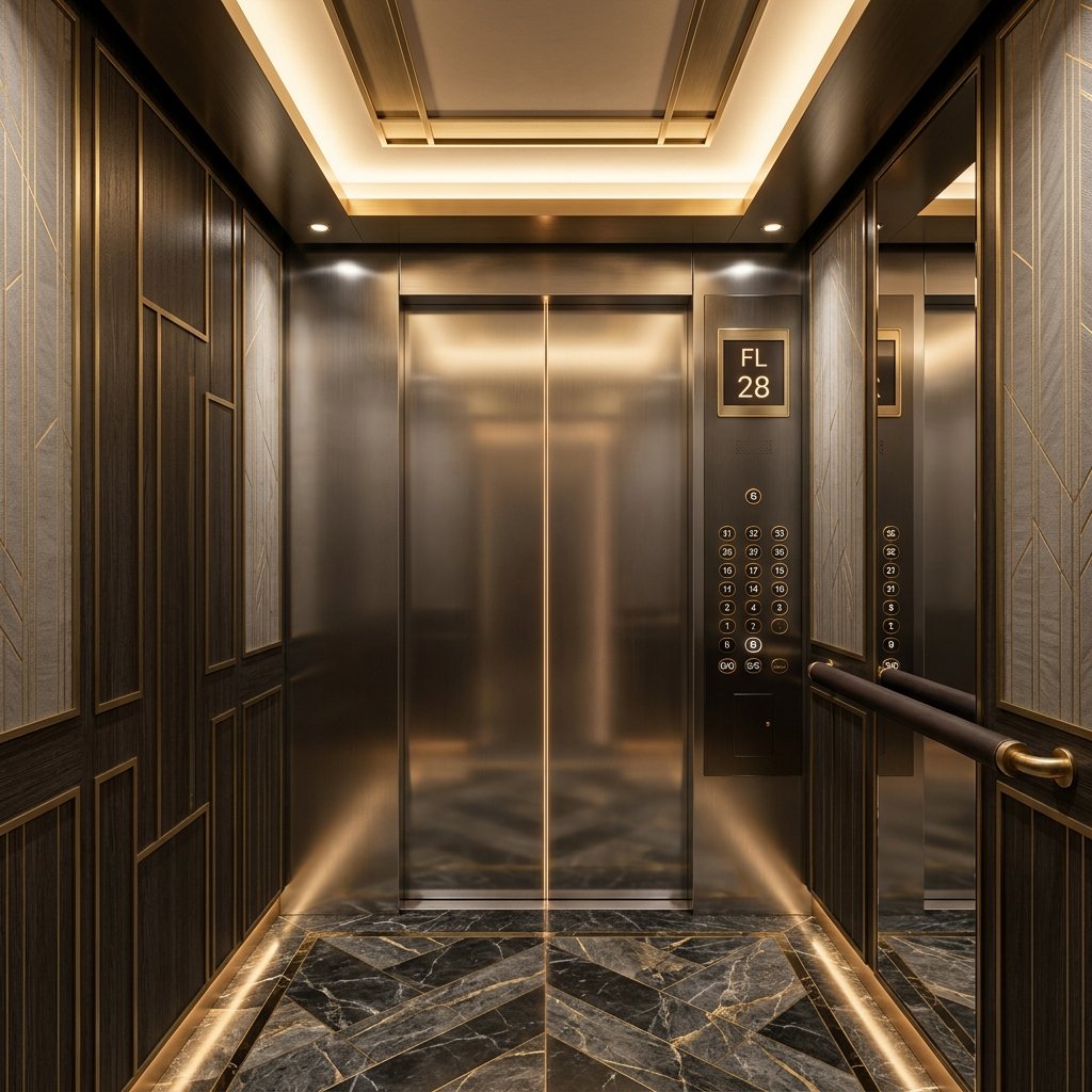 Premium elevator cabin interior
